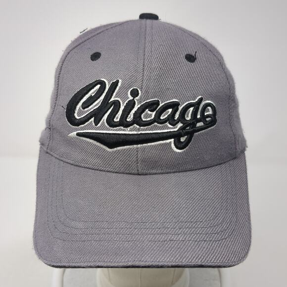 Chicago Strapback Baseball Cap Gray One Size Adjustable Embroidered Lightweight - Picture 2 of 9
